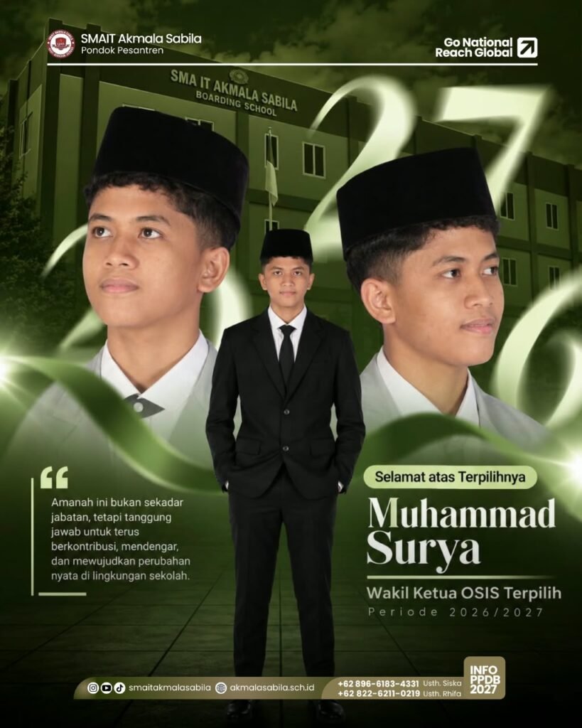 Muhammad Surya Terpilih sebagai Wakil Ketua OSIS SMAIT Akmala Sabila Periode 2026/2027 whatsapp image 2026 09 30 at 18.33.54